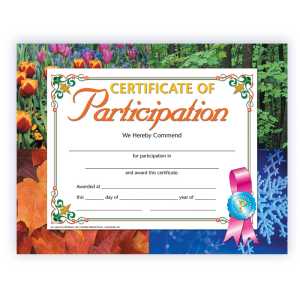 Certificate of Participation, 8.5" x 11", Pack of 30