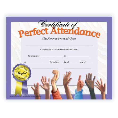 Certificate of Perfect Attendance, 8.5