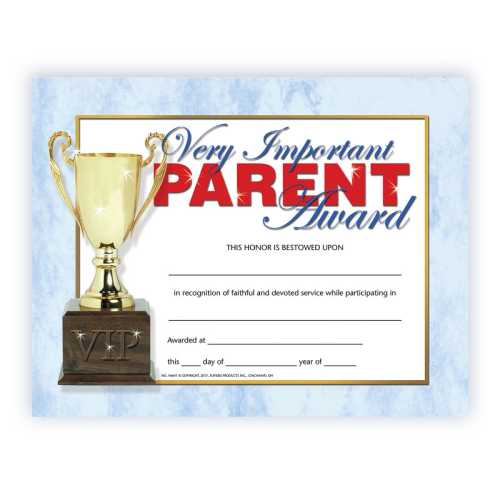 Very Important Parent Award Certificate, 8.5