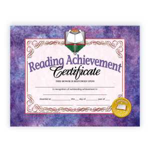 Reading Achievement Certificate, 8.5" x 11", Pack of 30