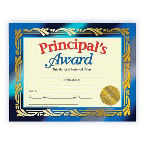 Principal's Award, 8-1/2