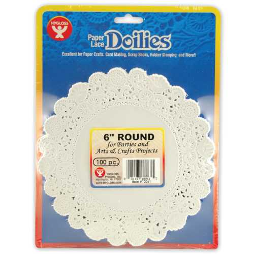 Round Doilies, White, 6