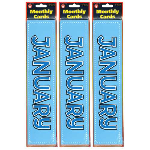 Monthly Calendar Cards, 12 Per Pack, 3 Packs