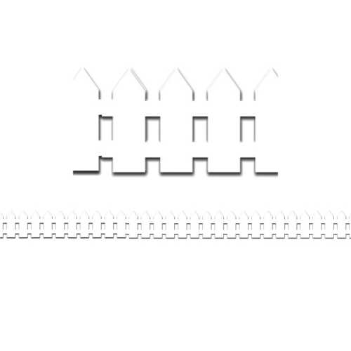 White Fence Border, 12 Strips/36 Feet