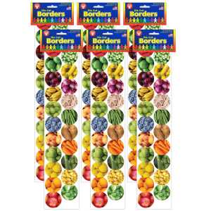 Fruits And Veggies Border, 36 Feet Per Pack, 6 Packs