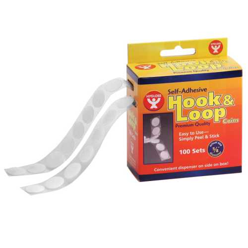 Self-Adhesive Hook & Loop Coins, 5/8