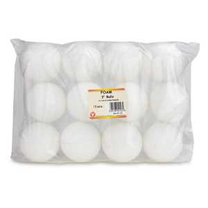 Craft Foam Balls, 3 Inch, White, Pack of 12