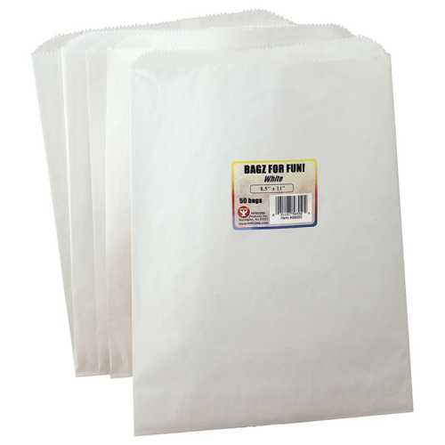 White Pinch Bottom Bags, 8.5