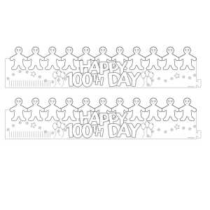 Happy 100th Day Paper Crowns, 24 Per Pack, 2 Packs