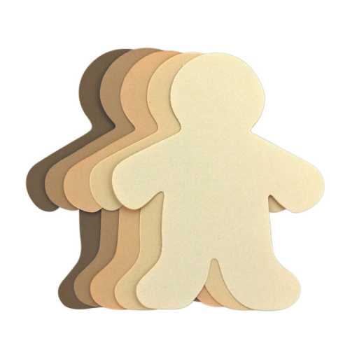 Multicultural Colors People Shape Cardstock Cut-Outs, 8.5