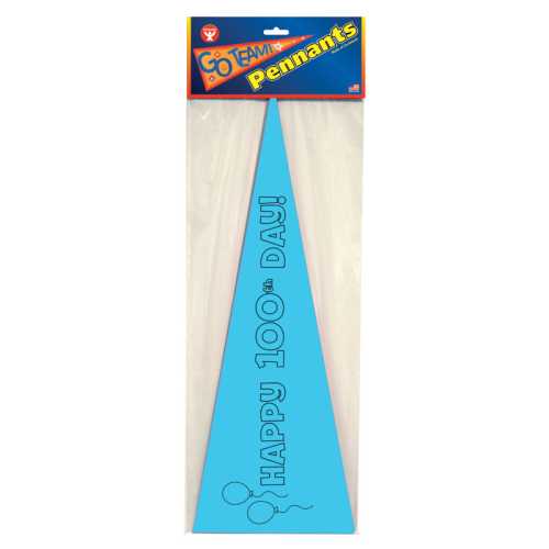 Happy 100th Day Paper Pennants, Pack of 36