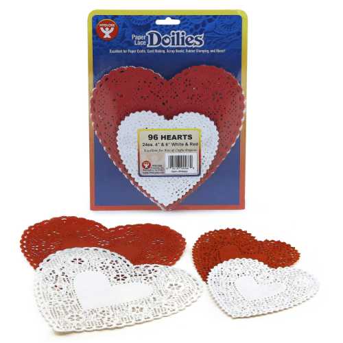 Doilies, White & Red Hearts, 4