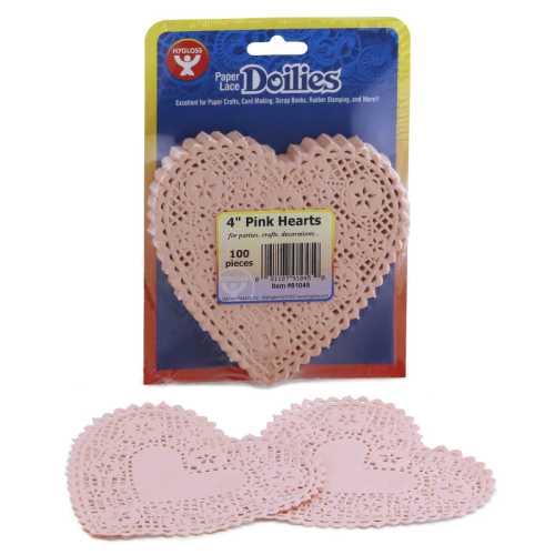 Heart Doilies, Pink, 4