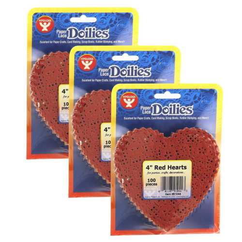 Heart Doilies, Red, 4