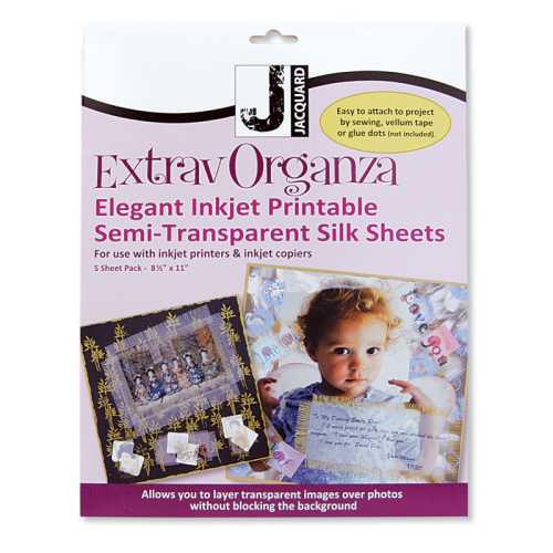 Silk Organza Inkjet Printable Fabric Sheets, 8.5