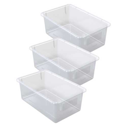 Cubbie Tray, Clear, Pack of 3