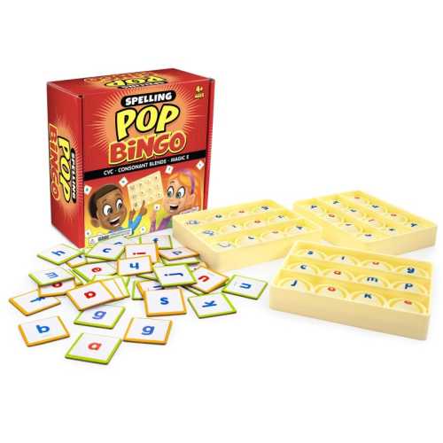 Spelling Pop Bingo Literacy Game, 38 Pieces
