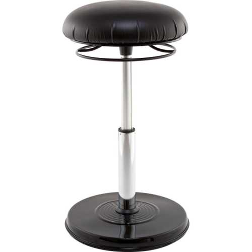 Kore Design&trade; Office PLUS Everyday Adjustable Chair 18.5-26.75in, Leather-Like Black