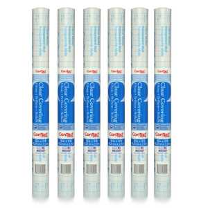 Adhesive Roll, Clear, 18" x 9 ', Glossy, 6 Rolls