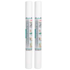 Creative Covering&trade; Adhesive Covering, White, 18" x 16 ft, Pack of 2