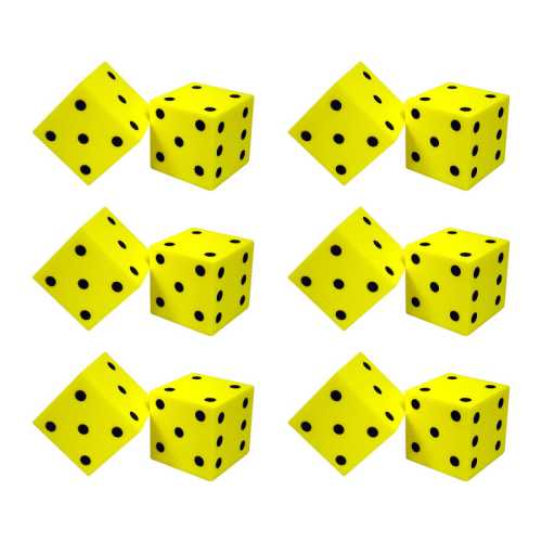 Dot Foam Dice Set, 2 Per Set, 6 Sets