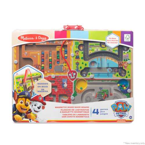 PAW Patrol 2 Wooden Magnetic Wand Maze Board