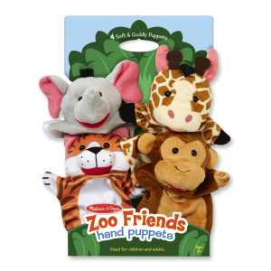 Zoo Friends Hand Puppets, Set of 4