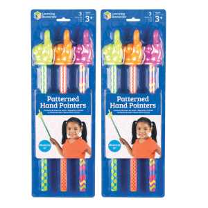 Patterned Hand Pointers, 3 Per Pack, 2 Packs