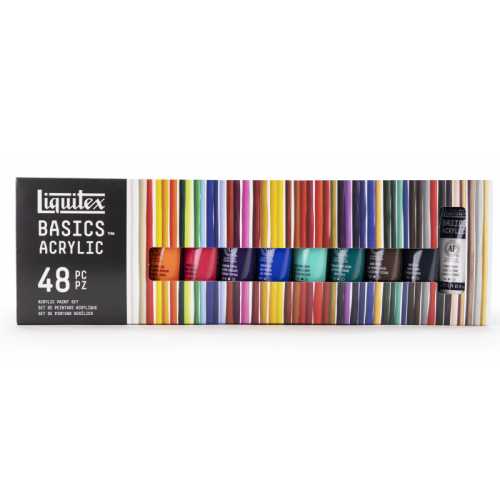 BASICS Acrylic Color, 22 mL Tubes, Assorted Colors, Set of 48