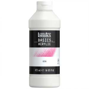 BASICS Gesso Surface Prep Medium, 16 oz Bottle, White