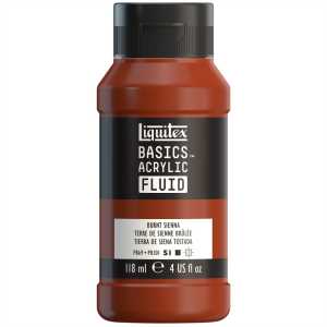 BASICS Acrylic Fluid, 118 mL Bottle, Burnt Sienna