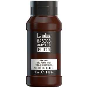 BASICS Acrylic Fluid, 118 mL Bottle, Burnt Umber