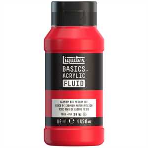 BASICS Acrylic Fluid, 118 mL Bottle, Cadmium Red Medium Hue