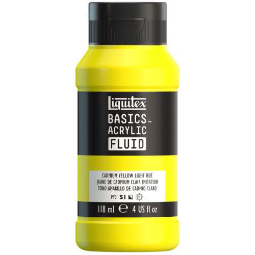 BASICS Acrylic Fluid, 118 mL Bottle, Cadmium Yellow Light Hue