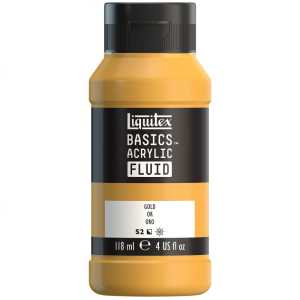 BASICS Acrylic Fluid, 118 mL Bottle, Gold