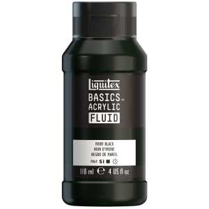 BASICS Acrylic Fluid, 118 mL Bottle, Ivory Black