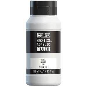 BASICS Acrylic Fluid, 118 mL Bottle, Silver