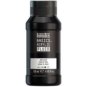 BASICS Acrylic Fluid, 118 mL Bottle, Mars Black