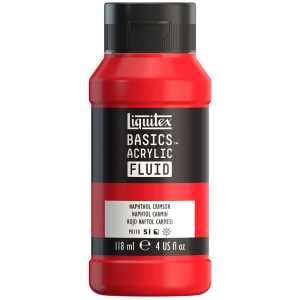 BASICS Acrylic Fluid, 118 mL Bottle, Napthol Crimson