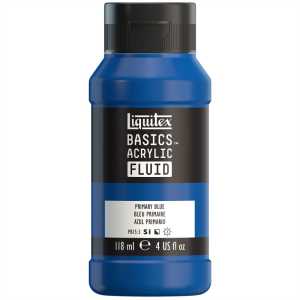 BASICS Acrylic Fluid, 118 mL Bottle, Primary Blue
