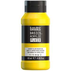 BASICS Acrylic Fluid, 118 mL Bottle, Cadmium Yellow Medium Hue