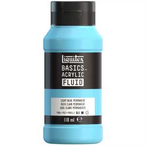 BASICS Acrylic Fluid, 118 mL Bottle, Light Blue Permanent