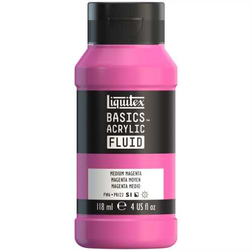 BASICS Acrylic Fluid, 118 mL Bottle, Medium Magenta