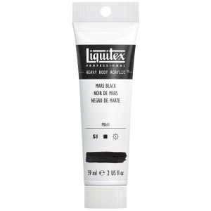 Professional Heavy Body Acrylic Paint, 59 mL Tube, Mars Black