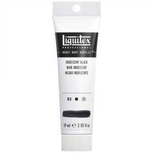 Professional Heavy Body Acrylic Paint, 59 mL Tube, Iridescent Black