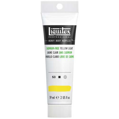Professional Heavy Body Acrylic Paint, 59 mL Tube, Cadmium Free Yellow Light