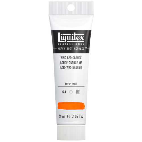 Professional Heavy Body Acrylic Paint, 59 mL Tube, Vivid Red Orange