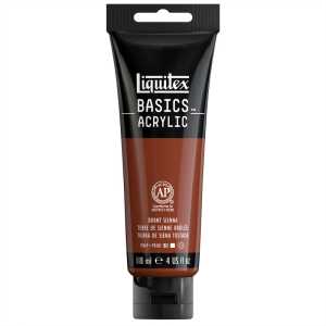 BASICS Acrylic Paint, 118 mL Tube, Burnt Sienna