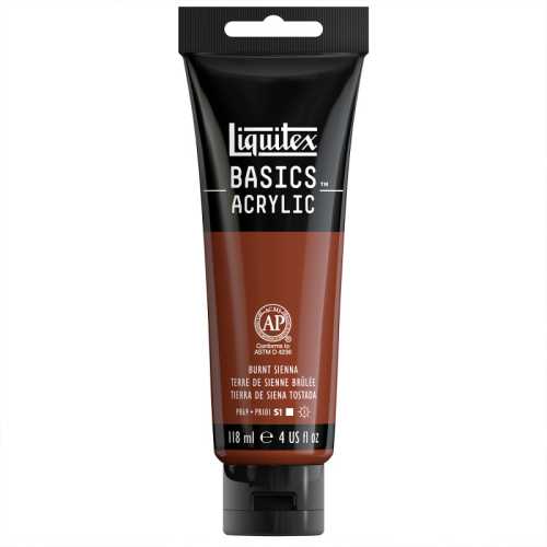 BASICS Acrylic Paint, 118 mL Tube, Burnt Sienna