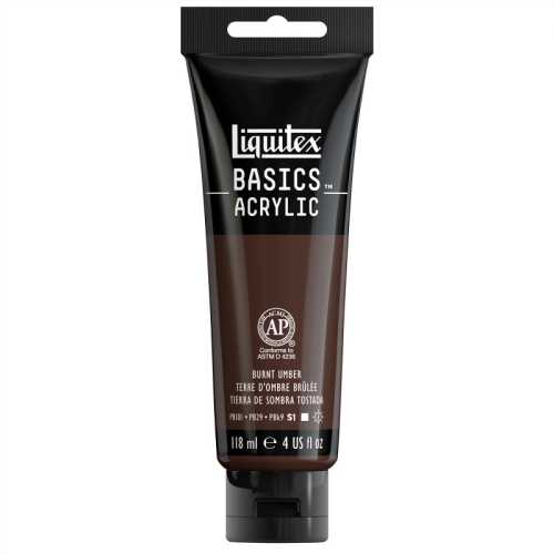 BASICS Acrylic Paint, 118 mL Tube, Burnt Umber